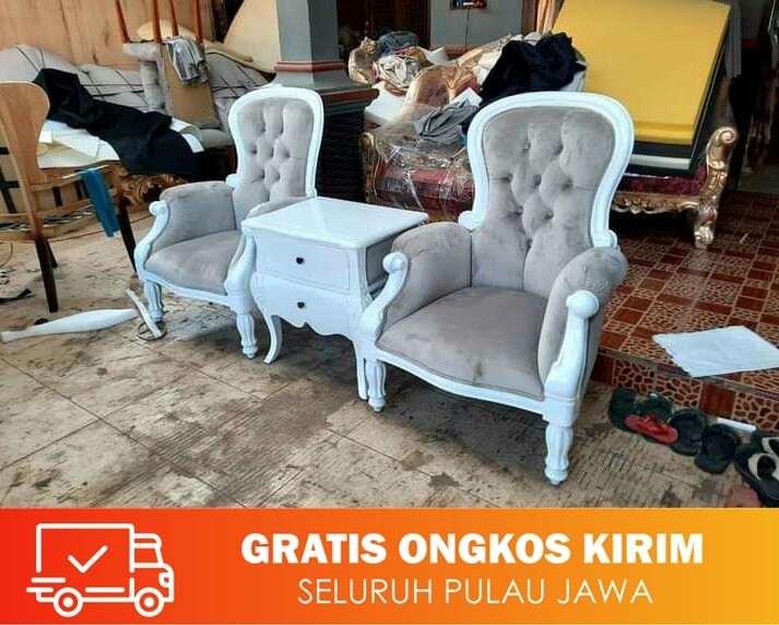 kursi santai model shabby kayu jati minimalis